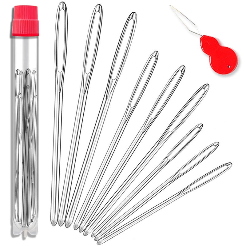 ORRDICE Large-Eye Blunt Needles, Stainless Steel Yarn Knitting Needles, Sewing Needles, Crafting Knitting Weaving Stringing Needles, Perfect for Finishing Off Crochet Projects(9 Pieces) - Image 1